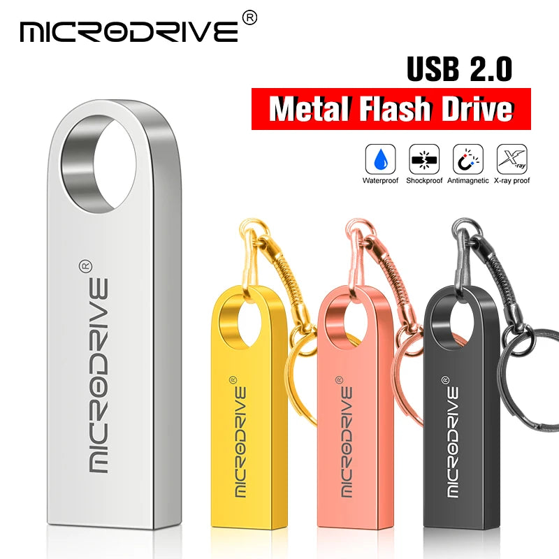 Clé USB étanche, 4 go, 8 go, 16 go, 32 go, 64 go, clé USB en métal, carte mémoire, disque u avec porte-clés
