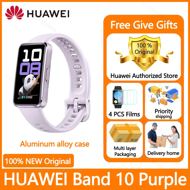 Montre connectée Huawei Band 10, originale, Compatible avec IOS et Android, suivi du sommeil, moniteur de santé, autonomie de 14 jours, nouvelle collection 2025