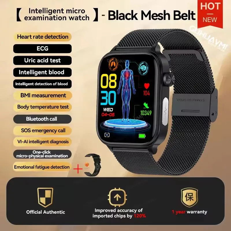 2025New moniteur de santé montre intelligente femmes analyse ECG pression artérielle piste Menstruelle appel BT 1.39 pouces écran Smartwatch dames