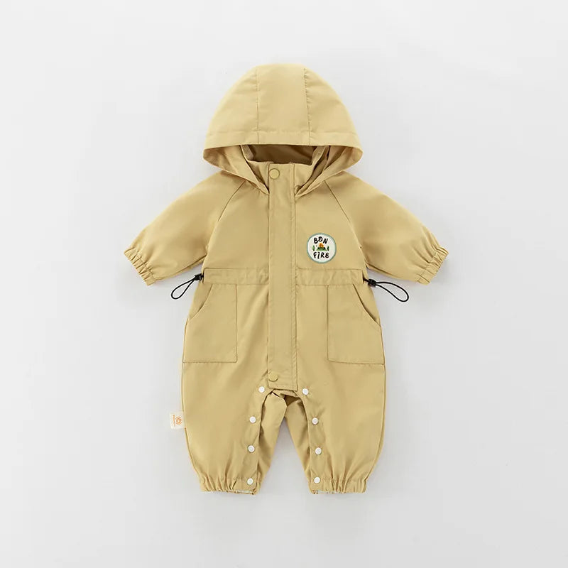 MILANCEL ﻿ Barboteuse d'automne pour bébé de 0 à 2 ans, veste d'extérieur unisexe, combinaison décontractée à capuche Double couche, vêtements d'extérieur chauds pour tout-petits