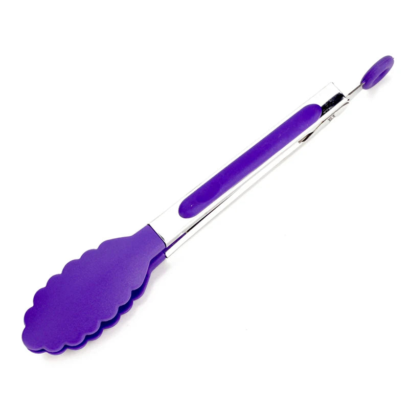 Pince alimentaire en acier inoxydable, pince de cuisine antidérapante en Silicone et Nylon, outils pour salade de barbecue, accessoires de cuisine pour gril