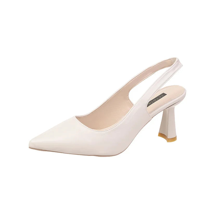 Baotou-Sandales Africaines à Talons Hauts pour Femme, Chaussures Simples à Bout Jolie tu, Chaussures de Travail Noires, Nouvelle Collection Printemps 2025