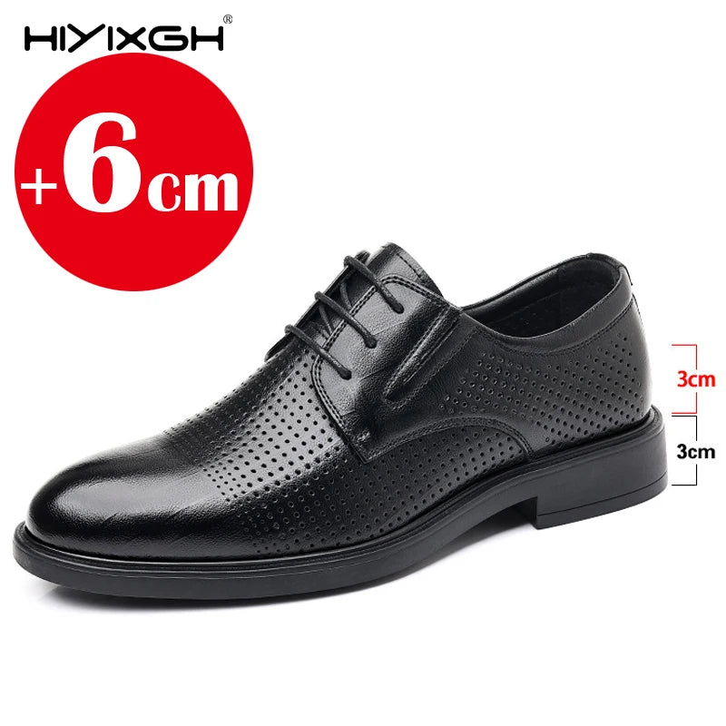 3/6/8 CM chaussures d'ascenseur hommes chaussures habillées noir en cuir souple hommes rehausser chaussures formelles décontracté hommes d'affaires Oxfords costume