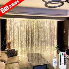USB chaîne lumières vacances mariage fée guirlande lumineuse lumières pour chambre 3/4/6M télécommande rideau LED décoration de noël