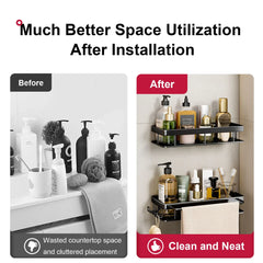 HOShelf-Rangement de toilette mural en aluminium T1, sans perceuse, bouteille de shampoing, coin de douche, accessoires de cuisine