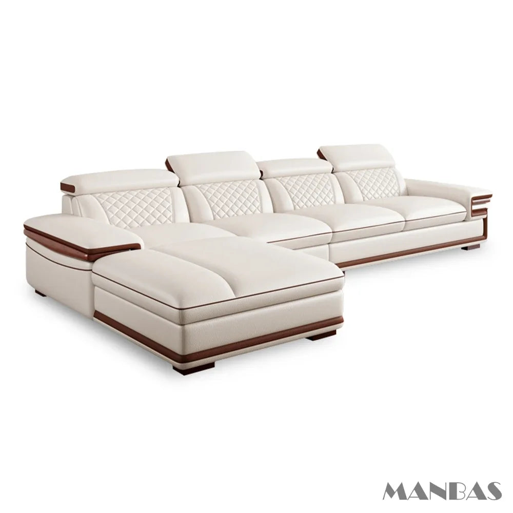 Linlamlim-Ensemble de canapé en cuir véritable italien de qualité supérieure, repose-pieds de sauna réglables, haut-parleur Bluetooth, chargement sans fil, salon