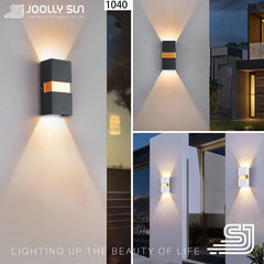JoollySun applique murale lampe extérieure décor à la maison éclairage pour balcon jardin LED étanche en aluminium moderne appliques murales