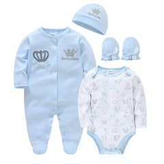 100% coton nouveau-né automne et hiver barboteuses à manches longues ensemble 0-12M bébé vêtements ensemble body une pièce hiver bébé vêtements