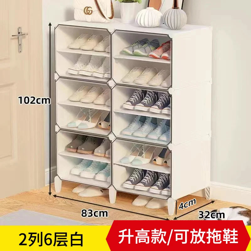 Étagère à chaussures moderne et simple multicouche, gain de place et économique, armoire anti-poussière pour la maison, étagère à chaussures de grande capacité