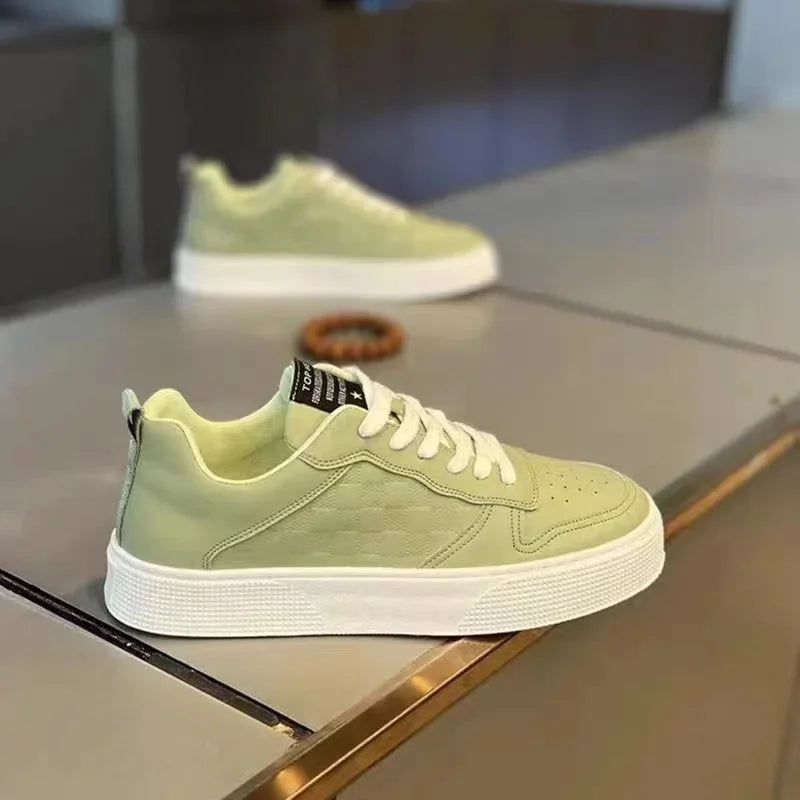 Baskets décontractées à lacets pour hommes, chaussures de planche design, plate-forme plate, chaussures de sport, chaussures de course canisées, mode