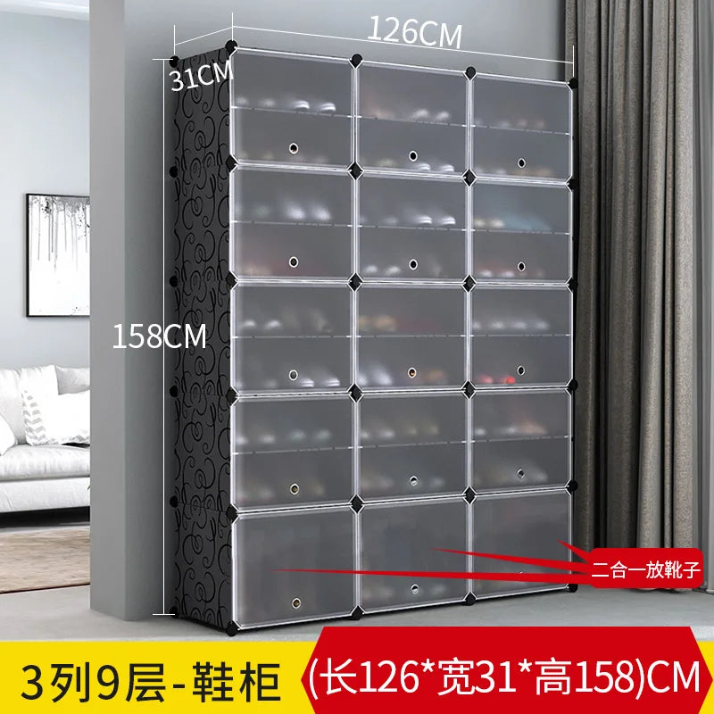 Étagère à chaussures moderne et simple multicouche, gain de place et économique, armoire anti-poussière pour la maison, étagère à chaussures de grande capacité