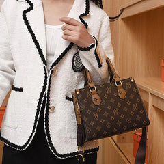 Sac à bandoulière monogramme imprimé en cuir pour femme, sac à main à bandoulière unique, sacs à main de créateur de luxe, nouvelle marque, 2025