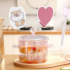 Marmite à soupe en verre esthétique, ustensiles de cuisine, degré binaural, casserole à pâtes, cuisson au Leurs oût, marmite, accessoires de cuisine, outil