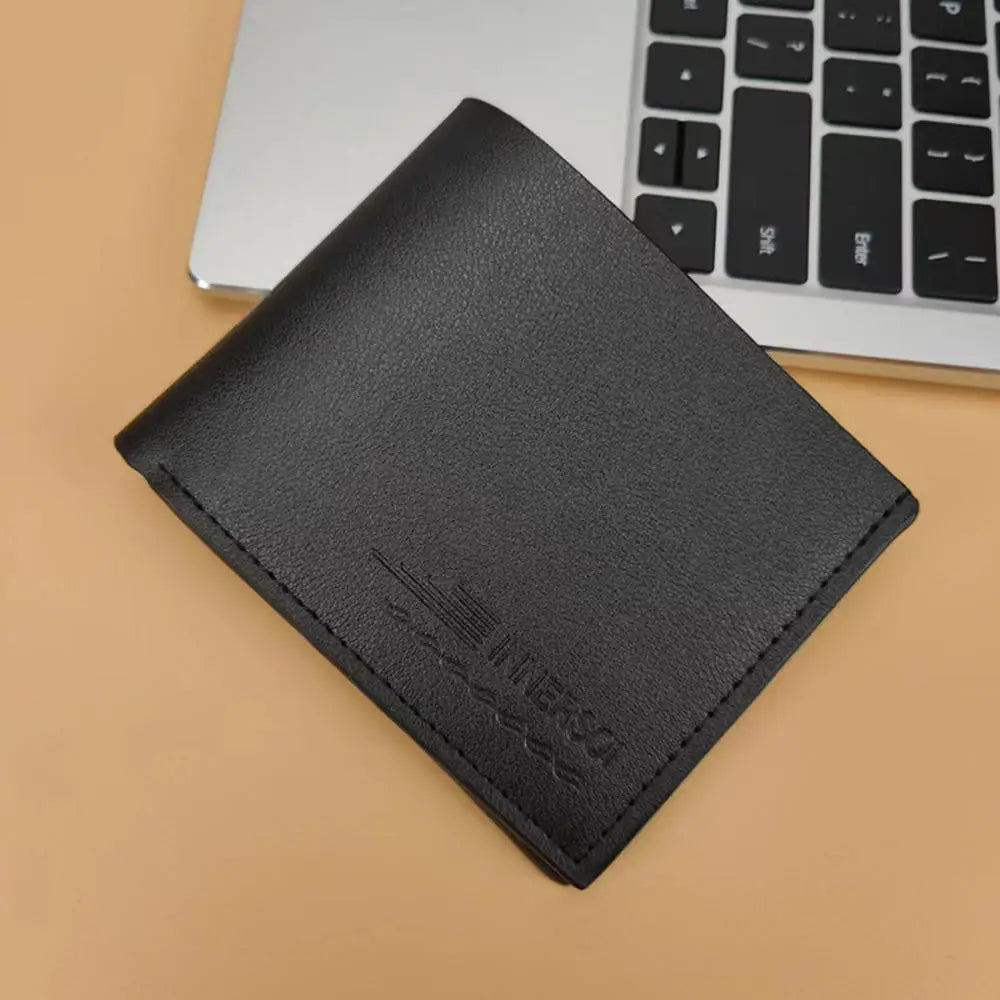 Men Purse Black Coin Wallet Male Business Id Cards Holder Pu Leather Multiple Slot Casual Large Capacity Dollar Coin Money Bags