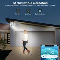 Caméra de surveillance extérieure PTZ IP WiFi HD 8MP/4K, dispositif de sécurité étanche, avec vision nocturne infrarouge, pour maison connectée