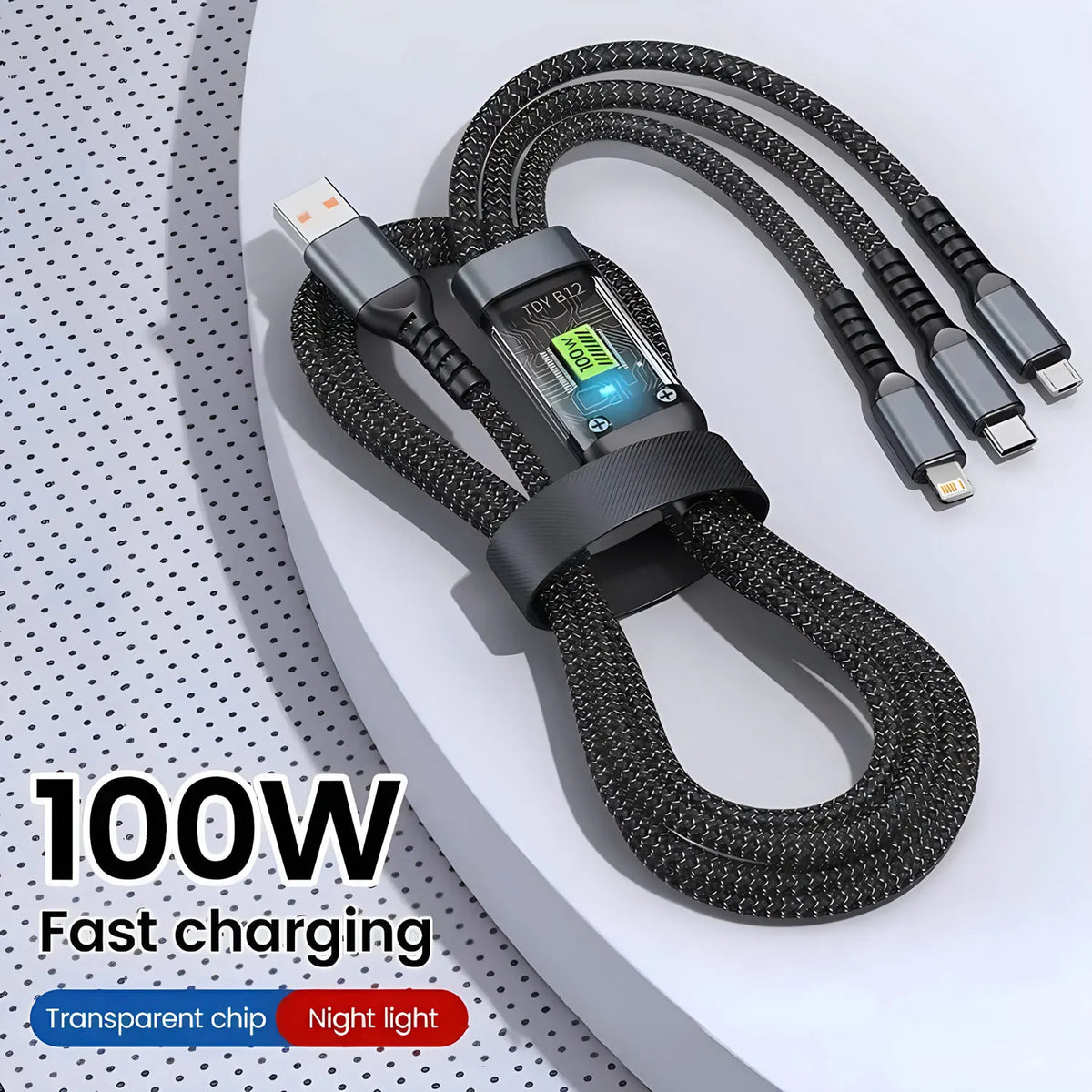 100W 5A charge rapide 3-en-1 USB vers type-c Micro câble de chargeur rapide pour iPhone 14 13 Samsung Xiaomi Huawei iPhone 14 13