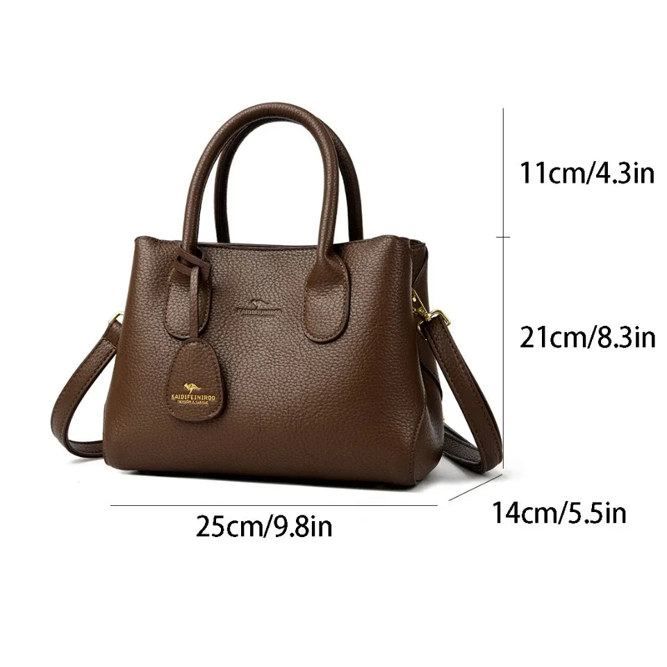 Sac à Main en Cuir PU à 3 Couches pour Femme, Sacoche de Luxe à Bandoulière de Bonne Qualité, à la Mode