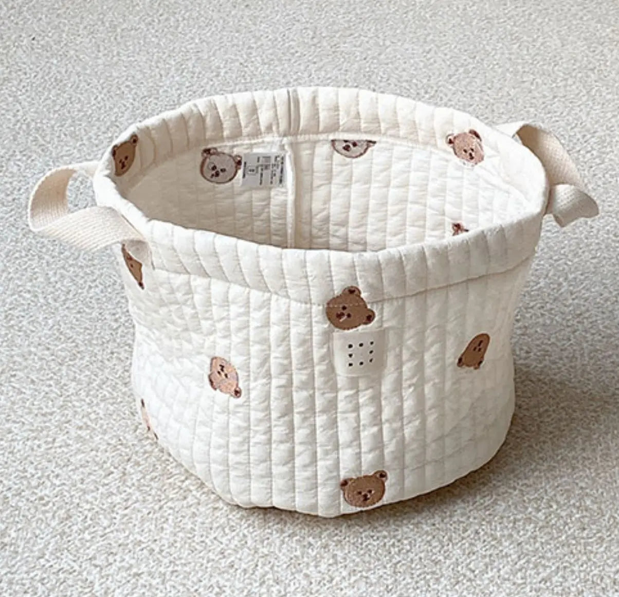 Sac d'organisation en coton Beige brodé pour couches de bébé, sac de rangement pour jouets, panier de rangement polyvalent pour berceau, 1 pièce
