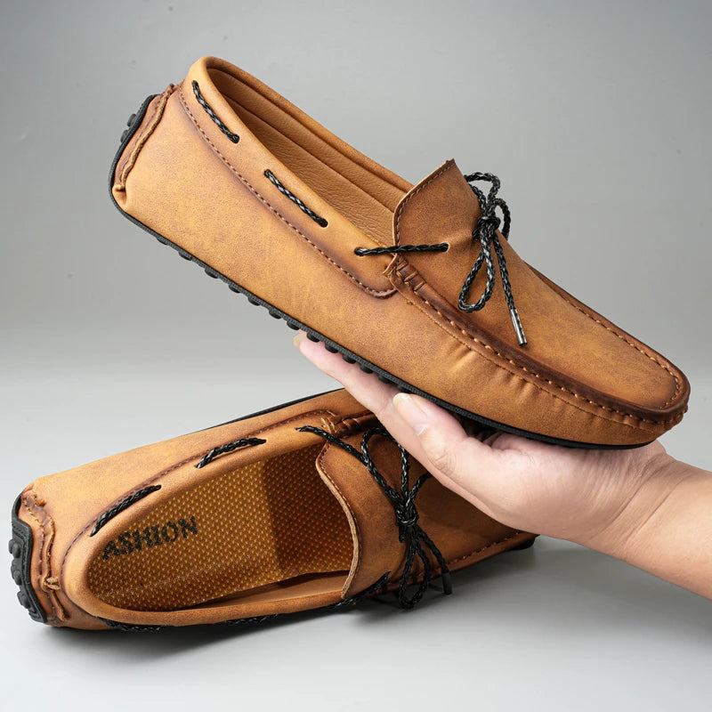 Hommes mocassins en cuir de haute qualité hommes sans lacet chaussures décontractées mocassins chaussures plates pour hommes mode hommes chaussures hommes chaussures de conduite taille 38-49