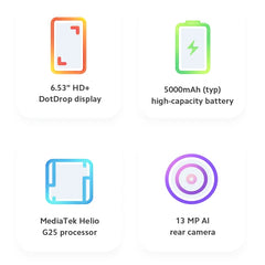 Xiaomi Redmi 9A Global Rom Smartphone 64GB/128GB téléphone portable 5000mAh 6.53 pouces MTK Helio G25 Octa Core 13MP téléphone intelligent Version CN