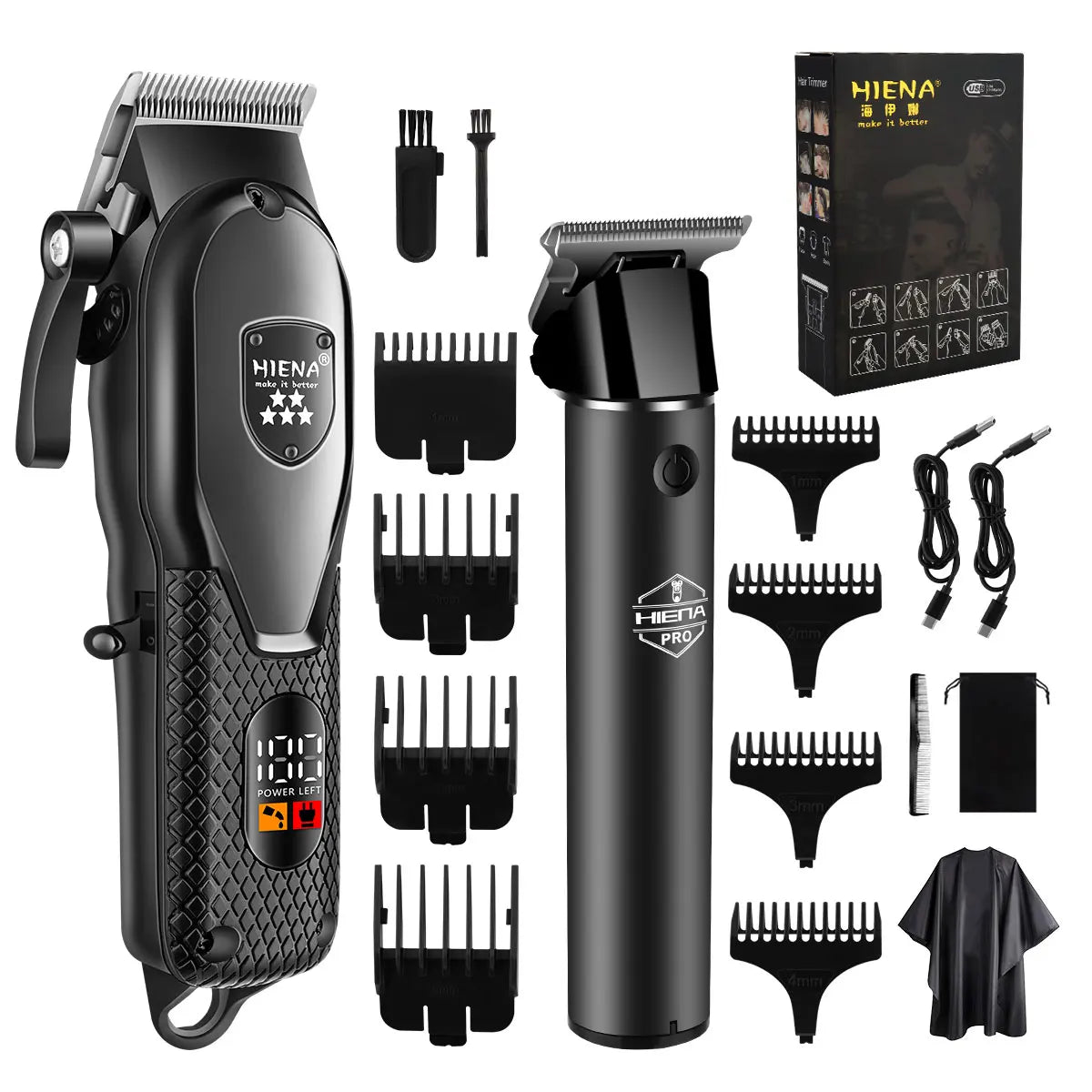 Kit de tondeuse à cheveux hiena pour hommes rasoir électrique tondeuse à cheveux Machine de découpe professionnelle tondeuse à cheveux avec affichage numérique LCD