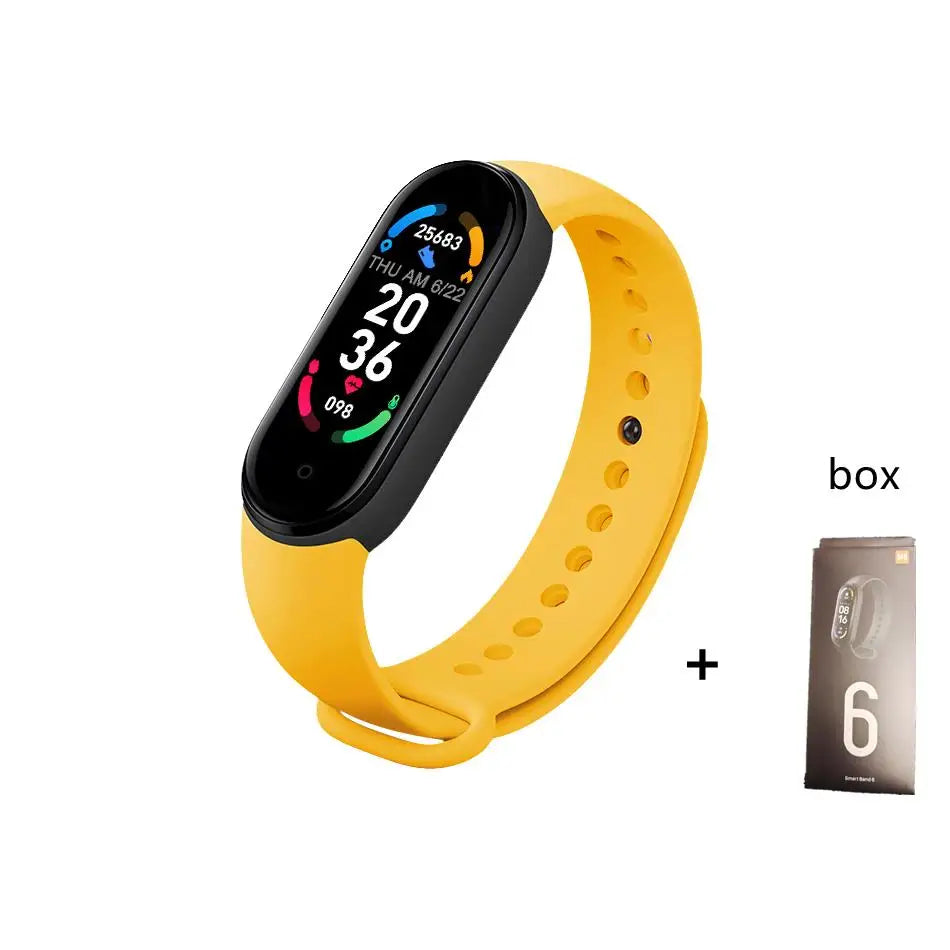 2024 Bracelet Intelligent Multifonction Fréquence Cardiaque Moniteur De Pression Artérielle Étape Musique Surveillance Du Sommeil M6 Montre de Sport Intelligente Fitness