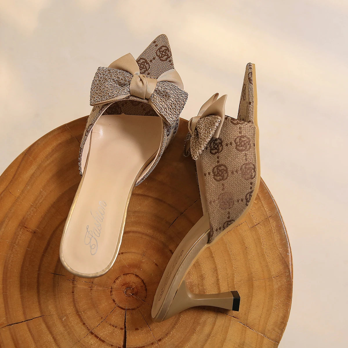 Sandales à talons hauts à imprimé fleuri pour femmes, escarpins à talons fins, nœud papillon, bout pointu, chaussures de soirée Parker, design de marque, 2024