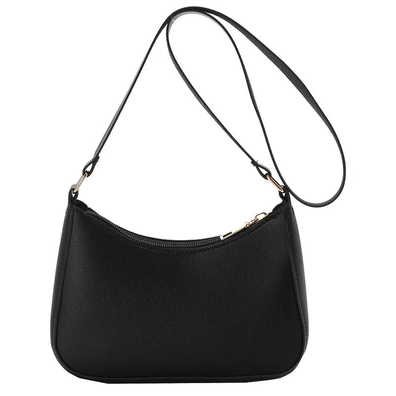 Sacs à main rétro en cuir PU pour femmes, couleur unie, sac à bandoulière sous les bras, sacs à main décontractés de styliste