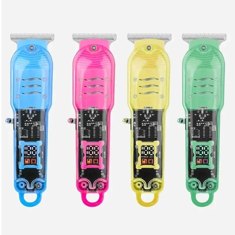 Tondeuses à cheveux professionnelles transparentes pour hommes, machine à couper les cheveux aste, tondeuses électriques, rasoir