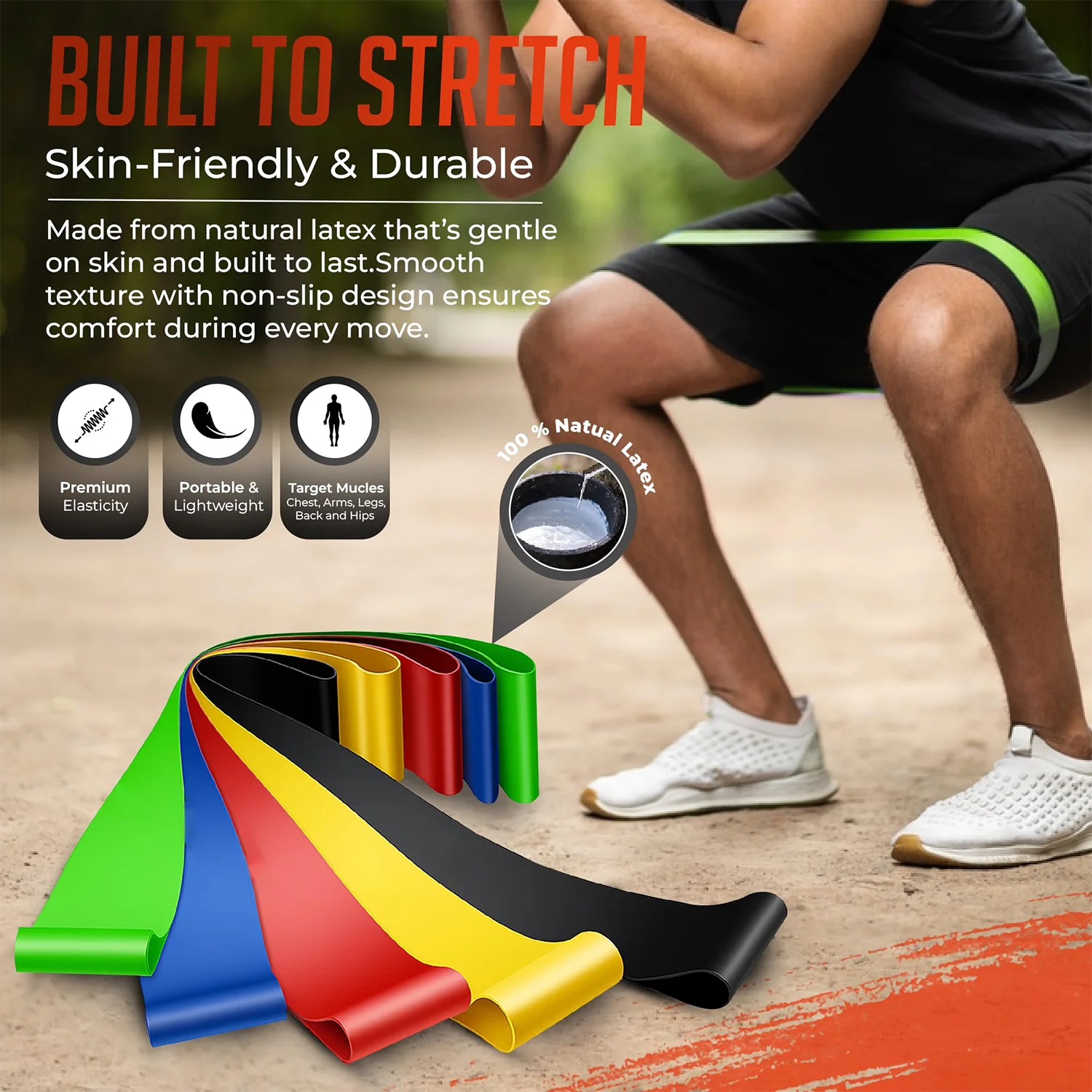 5 pièces bandes de résistance Tpe ensemble de Fitness boucle en caoutchouc entraînement de force extenseur Yoga équipement de gymnastique élastique Portable Pilates