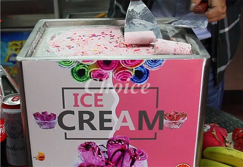 Électrique 110 V/220 V Machine à rouler la crème glacée frite petite poêle thaïlandaise crème glacée roulée yaourt frit rouleau de crème glacée fabricant