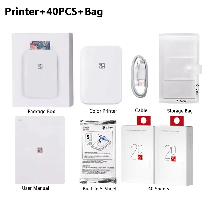 HPRT MT53 imprimante Photo couleur Portable Mini imprimante Bluetooth Mobile HD poche Machine d'impression 2x3 pouces fabricant cadeau nouveau