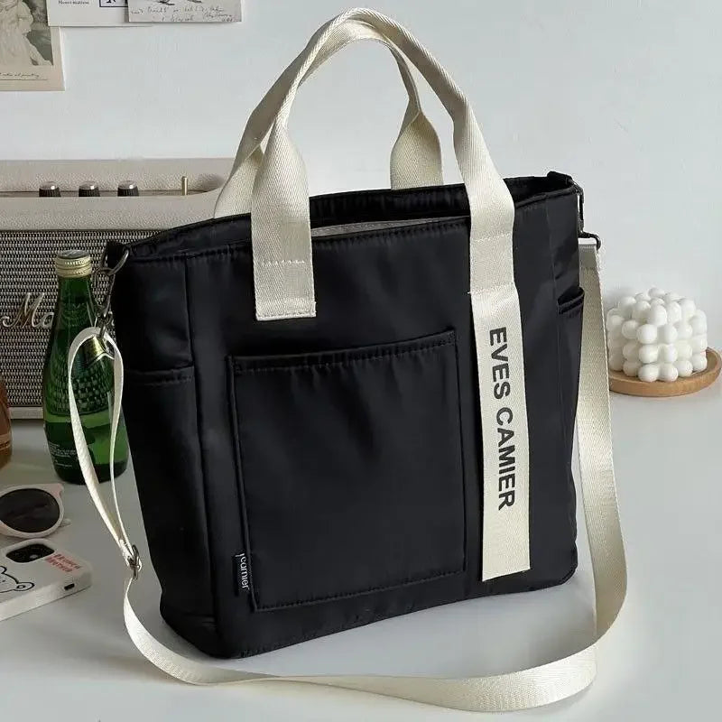 Sac à main en toile imperméable et Nylon, fourre-tout décontracté de grande capacité, sacoches simples à la mode pour écolière, nouvelle collection 2024
