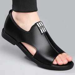 Sandales pour hommes marque chaussures décontractées en plein air mode chaussons pour hommes chaussures de plage confortables haute qualité en cuir hommes sandales plates