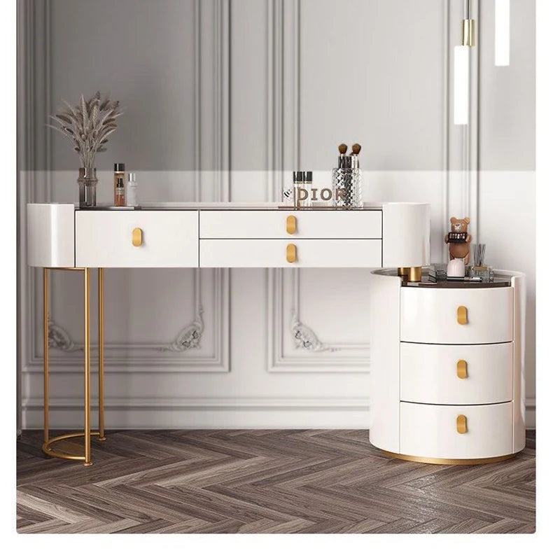Meuble de chambre à coucher, rangement, chargement sans fil, Bluetooth, commode de maquillage, coiffeuse, Table intelligente avec miroir LED