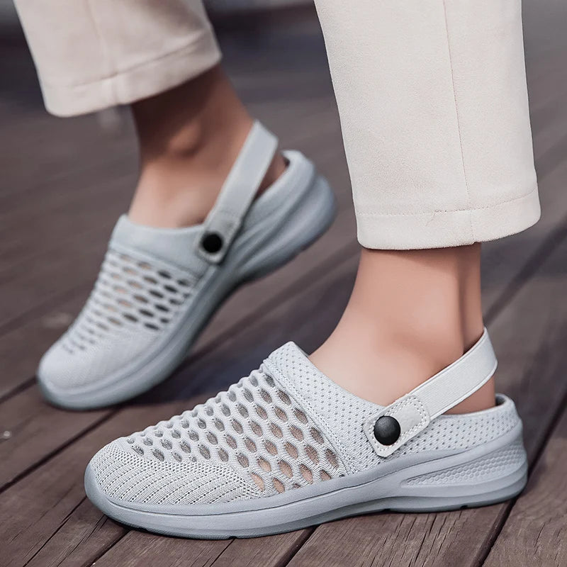 Femme chaussures décontracté été à la mode sandales plates maille respirant en plein air randonnée antidérapant loisirs plage pantoufles Zapatillas Mujer