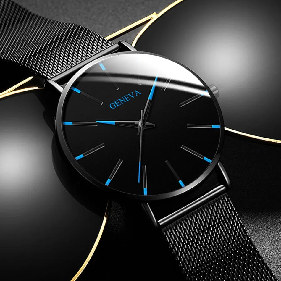 2024 Nouveau Montres de Mode Pour Hommes Luxe Ultra Mince En Acier Inoxydable Bracelet De Quartz Montre En Or Rose Hommes Montre Cadeaux Reloj Hombre