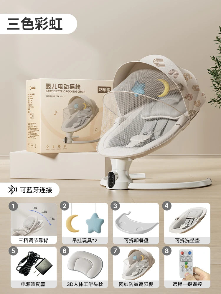 Balançoire pliable pour bébés, chaise à bascule électrique, lit à bascule, berceau électrique pour bébé, prendre bébé pour dormir, libérez vos mains