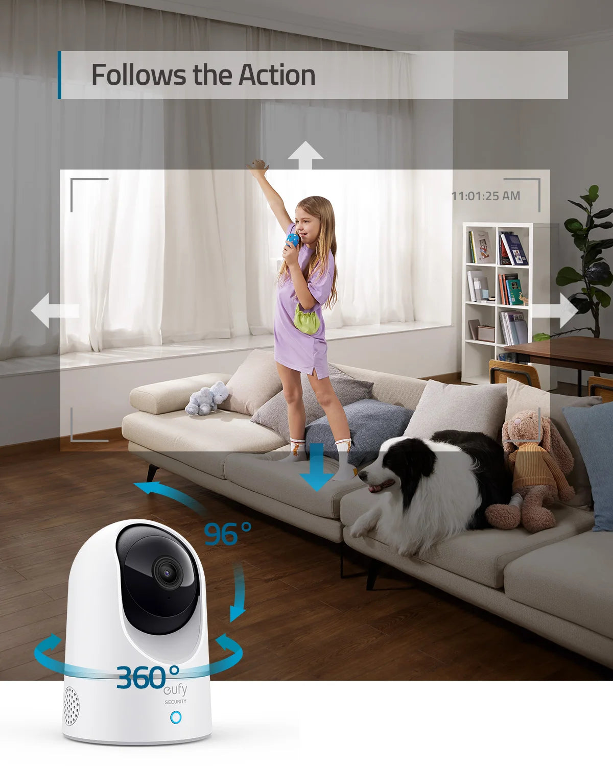 Eufy Security Solo 2K caméra intérieure P24 protéger Pan & Tilt Mini caméra Wifi Assistant vocal ia humain compatibilité piste de mouvement