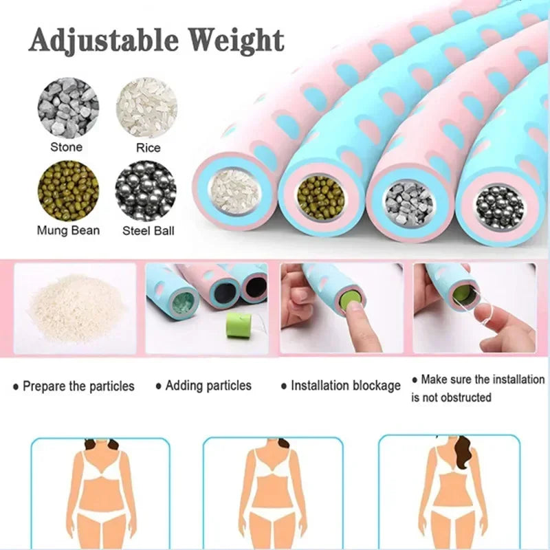 Cerceau lesté pour perte de poids, boucle de yoga, exercice de fitness, massage, musculation, forme de gymnastique, taille fine