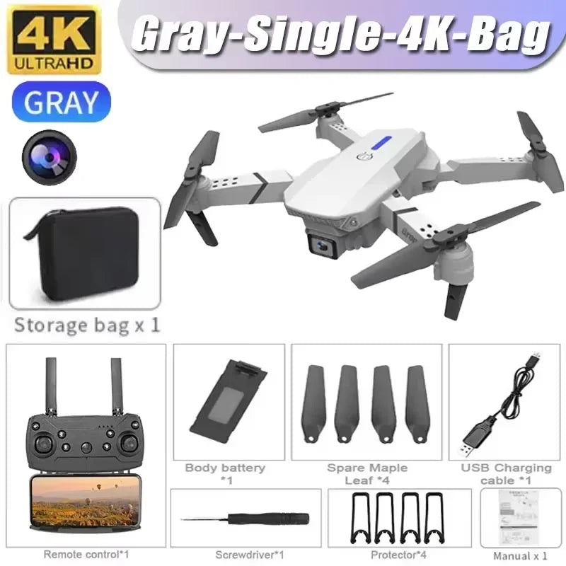 Drone professionnel E88 4K avec caméra grand angle HD 1080P, WiFi, FPV, recommandé de tenir un importateur RC pliable, hélicoptère quadrirotor, jouets pour enfants
