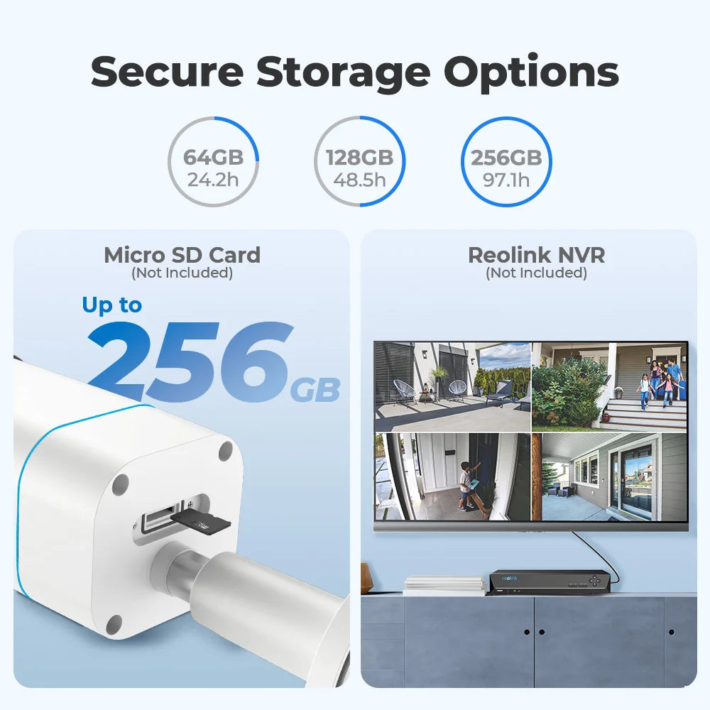 Reolink-Caméra Extérieure 8AJ4 K PoE Détection Humaine/Voiture Infrarouge Vision Nocturne Bullet Smart Home Caméra de permission IP RLC-810A