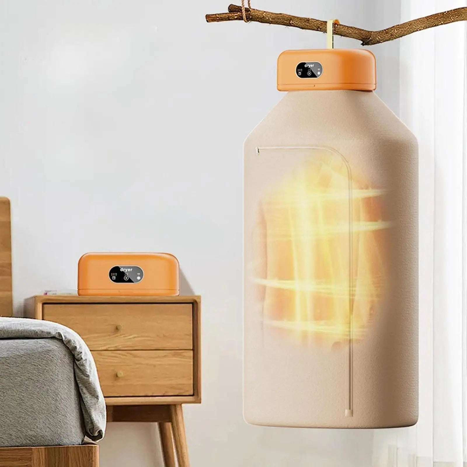 Sèche-linge électrique pliable avec sac, petit sèche-linge électrique, machine portable pour la maison, les voyages, l'appartement, le dortoir, 600W