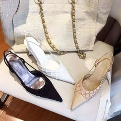 Sandales à Talons Hauts Perlés et Pointus de Style Socialite, Nouvelle Collection d'Été