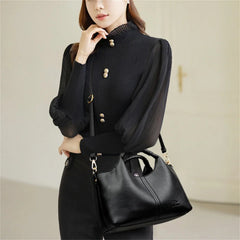 Sac à main en cuir souple de haute qualité pour femmes, fourre-tout de luxe, sac à bandoulière tendance pour les déplacements, portefeuille