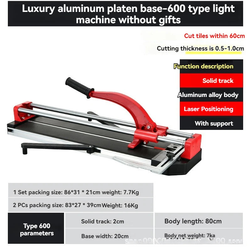Machine Manuelle de Découpe de Carreaux, Poussoir de Carreaux Muraux, Alliage d'Aluminium, Double Piste, Infrarouge, Céramique B