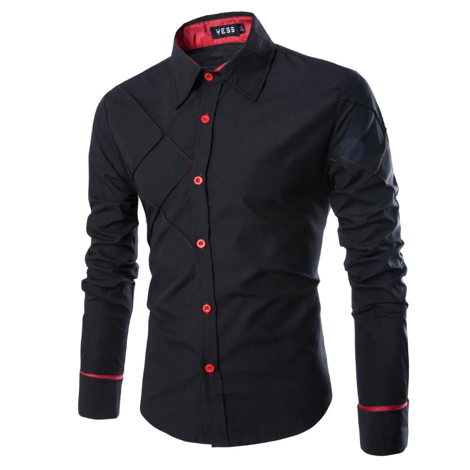 Chemise habillée à manches longues pour hommes, coupe régulière, Design rayé, chemises décontractées en coton fin de couleur unie pour hommes, chemises d'affaires