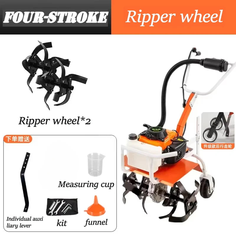 Petite Machine de labour rotative pour ameublissement du sol à quatre temps, fosses agricoles, économie de carburant et haute efficacité
