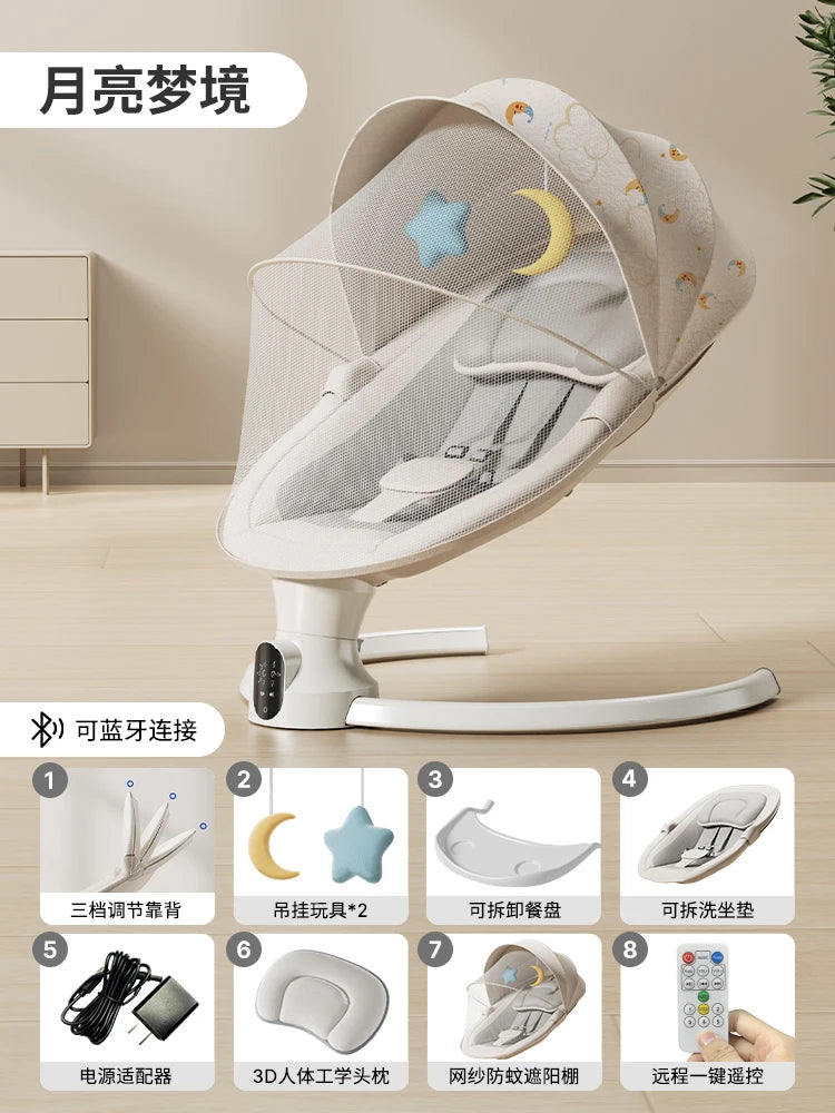 Balançoire pliable pour bébés, chaise à bascule électrique, lit à bascule, berceau électrique pour bébé, prendre bébé pour dormir, libérez vos mains