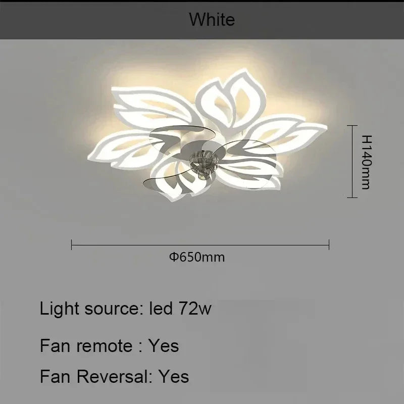 Modern LED Ceiling Fan Light with Remote Pendant Lamp for Living Room Dining Room Bedroom Home Decor Hanging Lighting Fixture